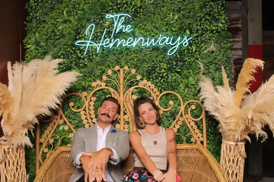Hedge wall wedding backdrop